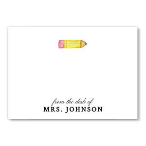 Teacher Pencil Notecard